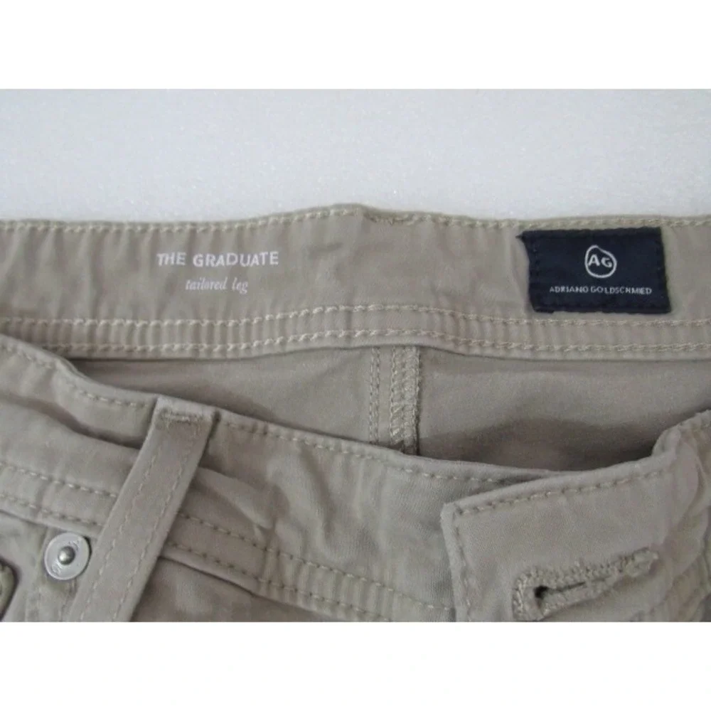 AG Adriano Goldschmied The Graduate Tan Chino Brown Pants $235 SIZE W34 L33